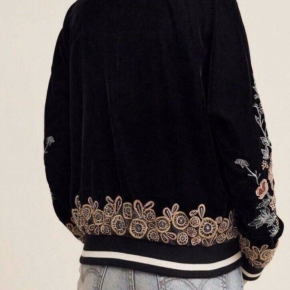 Anthro Elevenses Velvet Embroidered Floral Jacket - Picture 4 of 15